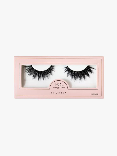 House of Lashes Iconic Full Volume Faux Mink False Eyelashes in branded component on a light gray background