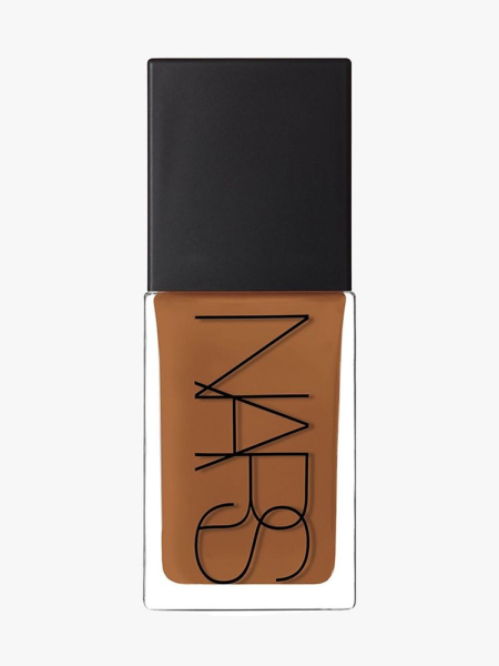 Nars Light Reflecting Foundation rectangle bottle of foundation with black cap on light gray background
